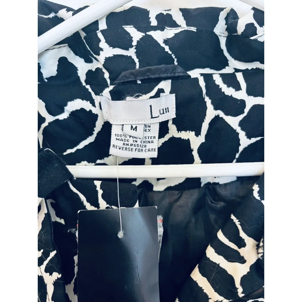 LUII Anthropologie Animal Print Coat Jacket -‎ MEDIUM Short Trench - Runs Small